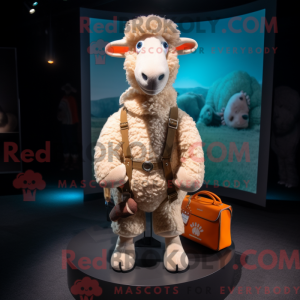 Peach Merino Sau maskot...