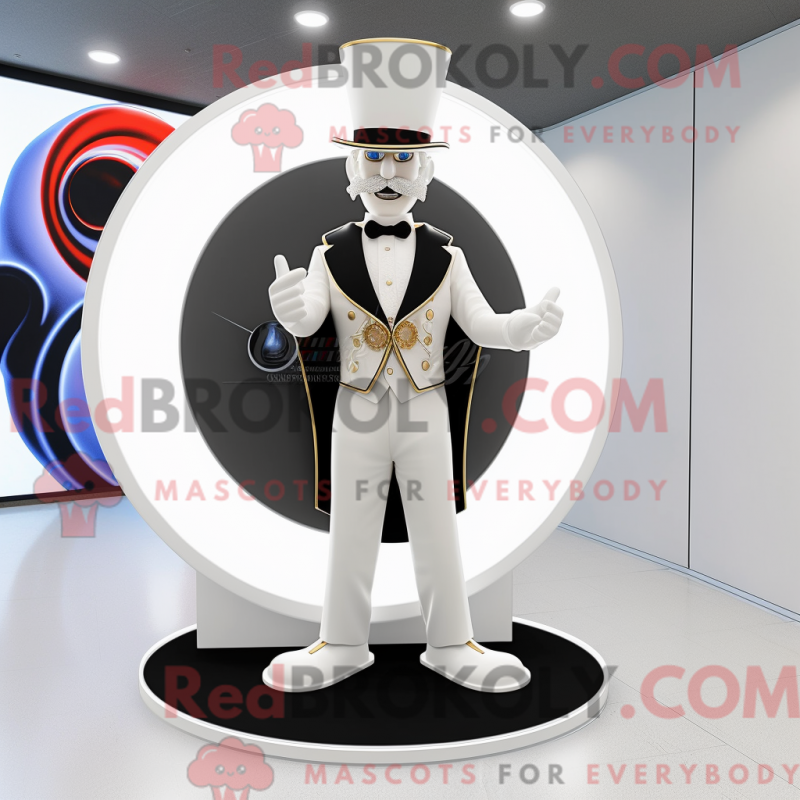 Fantasia de mascote White Ring Master com blazer e brincos - Mascotes mestres do ringue - REBROKO_289646 - RedBrokoly.com