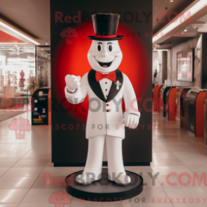 Fantasia de mascote White Ring Master com blazer e brincos - Mascotes mestres do ringue - REBROKO_289647 - RedBrokoly.com