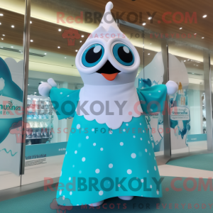 Teal Bottle Of Milk maskot...