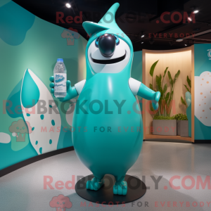 Postava maskota Teal Bottle...
