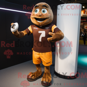 Brown Rugby Ball mascot...