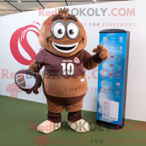 Brown Rugby Ball mascot...