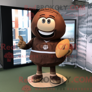 Brun Rugby Ball maskot...