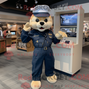 Navy Soldier maskot kostume...