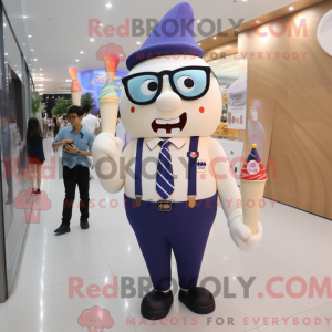 Navy Ice Cream Cone maskot...