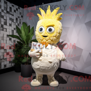Crème aas mascottekostuum...