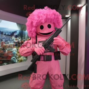 Roze Sniper mascottekostuum...