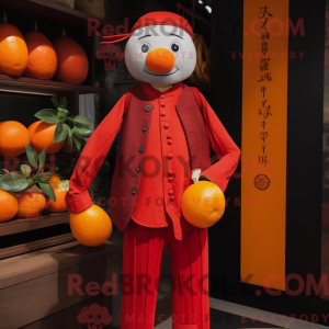 Rød mandarin maskot...