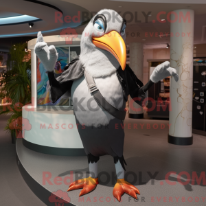 Sølv Tucan maskot kostume...