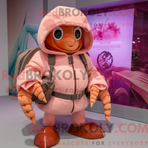 Pink Eremit Krabbe maskot...
