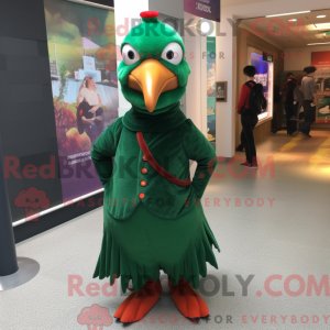 Grøn fasan maskot kostume...