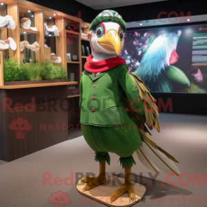 Grøn fasan maskot kostume...