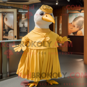 Gold Seagull maskot drakt...
