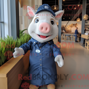 Navy Pig maskot kostume...