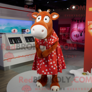 Red Hereford Cow mascot...