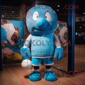 Cyan Volleyball Net maskot...
