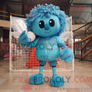 Cyan Volleyball Net mascot...