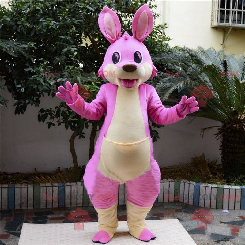 Mascote canguru rosa - Redbrokoly.com