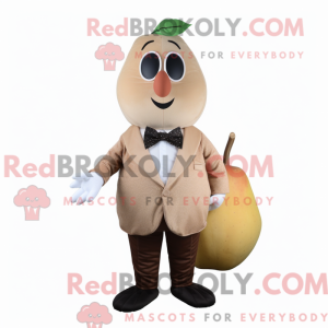 Tan Pear maskot kostume...
