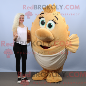 Beige Fish And Chips mascot...