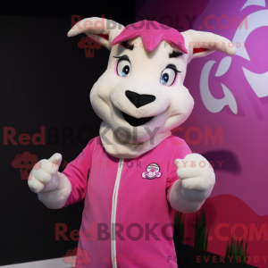 Pink Goat mascot costume...