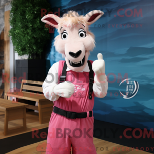 Pink ged maskot kostume...