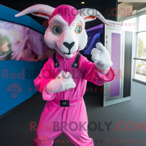 Pink Goat mascot costume...