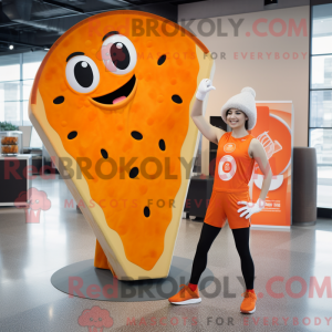 Orange Pizza Slice mascot...