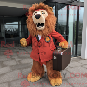 Rust Lion maskot kostume...