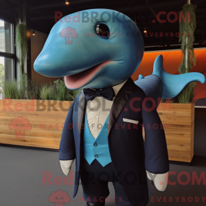 Rust Blue Whale mascot...