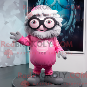 Grå Pink maskot kostume...