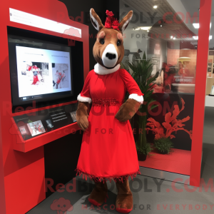 Red Donkey-maskotdraktfigur...