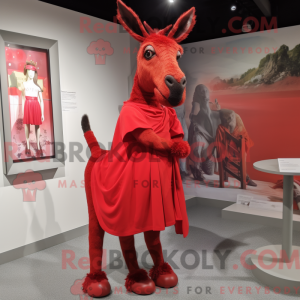 Rode ezel mascottekostuum...