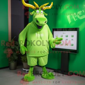 Lime Green Elk maskot...