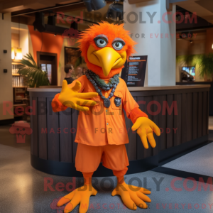 Orange Crow mascot costume...