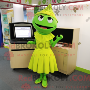 Limegrønn máscara de TV com...