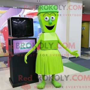 Limegrønn máscara de TV com...