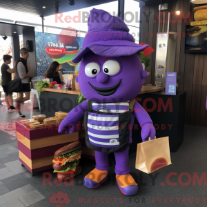 Maskotka Purple Burgers...