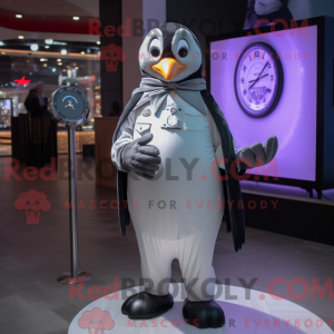 Sølv pingvin maskot kostume...