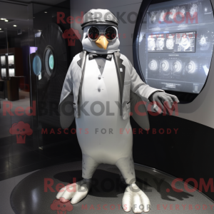 Sølvpingvinmaskotkostymekar...