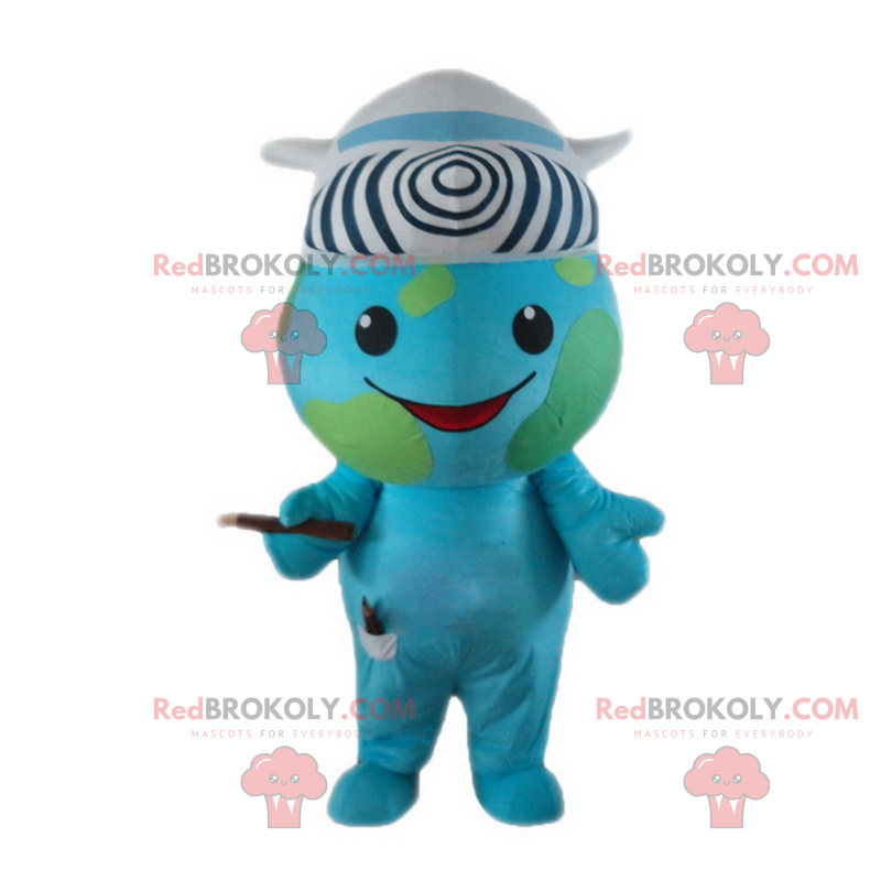 Jordmaskot med en hatt i form av ett flygplan - Redbrokoly.com Jordmaskot med en hatt i form av ett flygplan - Redbrokoly.com