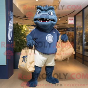 Navy Piranha maskot kostume...