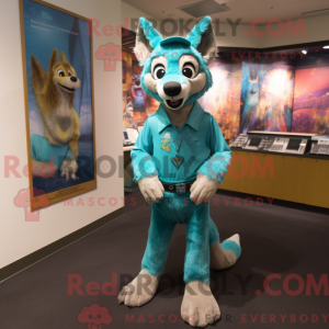 Turquoise Dingo mascot...