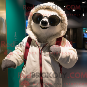 White Sloth mascot costume...