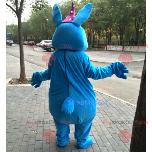 Blue rabbit mascot with star hat - Redbrokoly.com