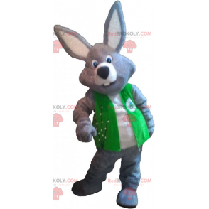 Gray rabbit mascot with his jacket - Redbrokoly.com