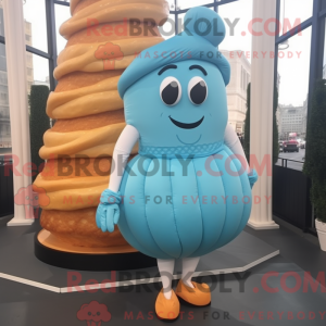 Sky Blue Croissant mascot...