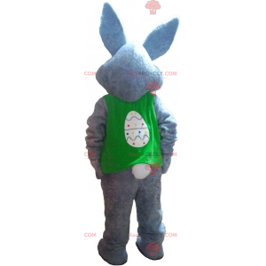 Gray rabbit mascot with his jacket - Redbrokoly.com