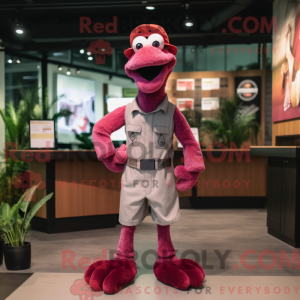 Maroon Flamingo mascot...